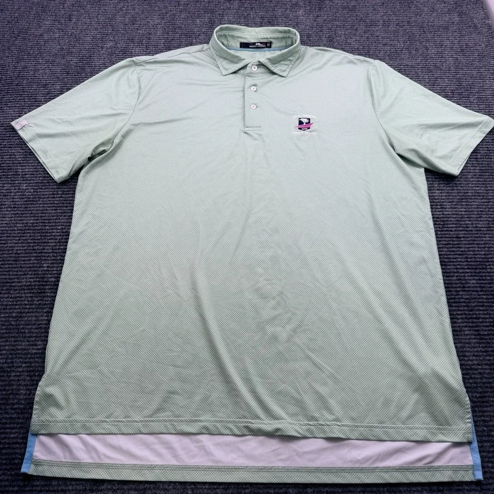 RLX Ralph Lauren Polo Shirt Mens XL Green White Golf US Open 2019 Pebble Beach‎